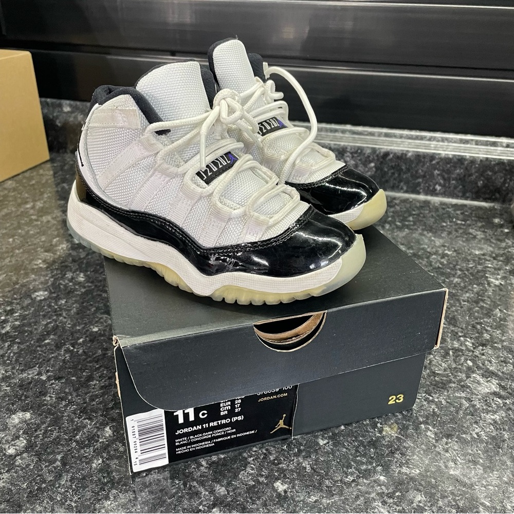Nike Kid Jordan 11 Concord Retro White 11c